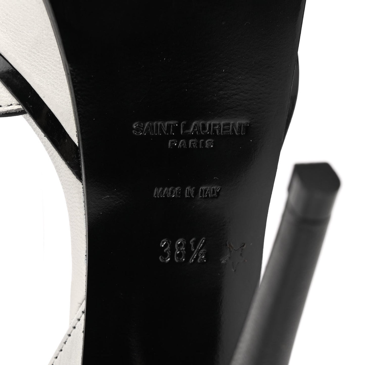 Calfskin Tribute 105 Open Toe Platform Sandals 38.5 White Black