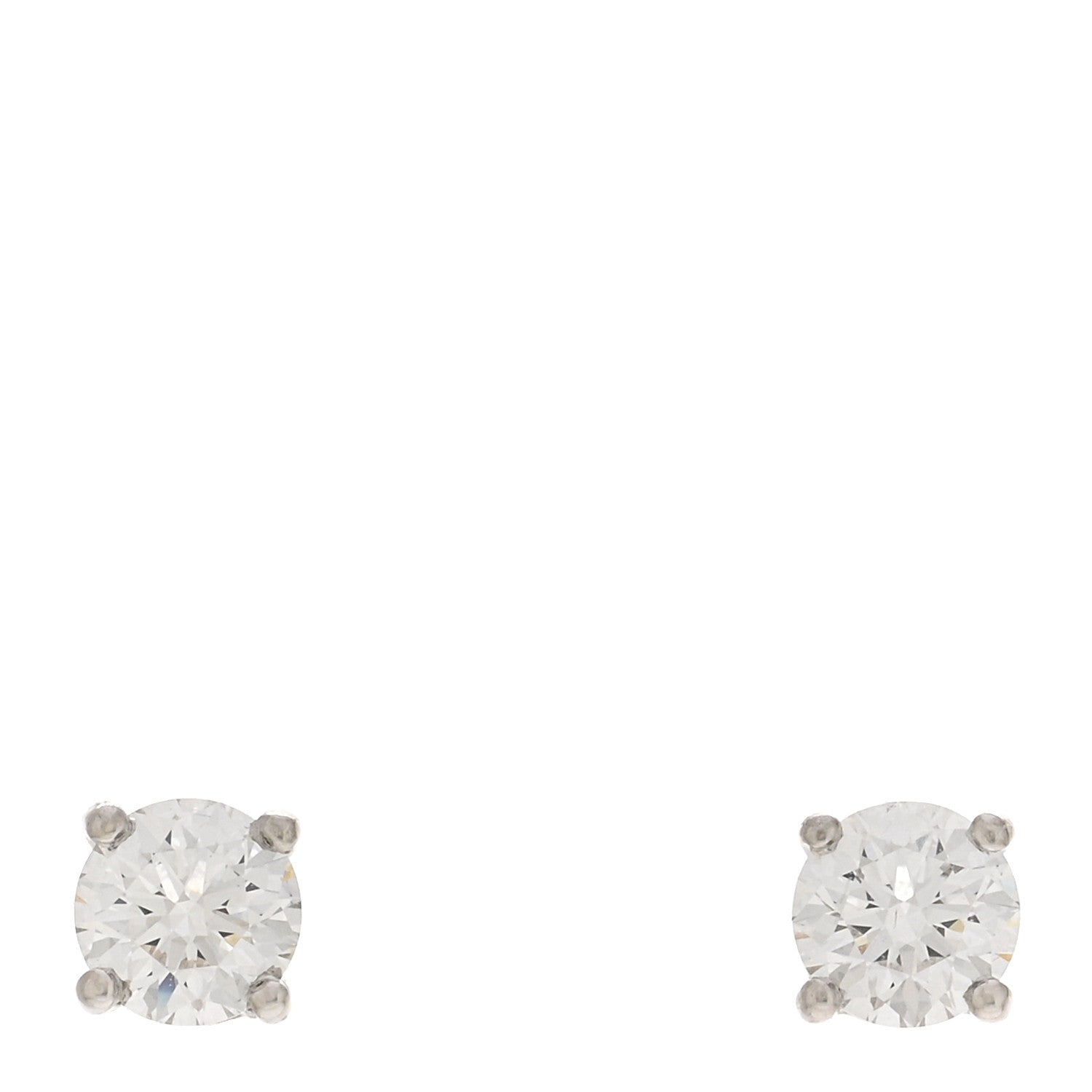 Tiffany Platinum Diamond .46ctw Solitaire Earrings 1 of 4