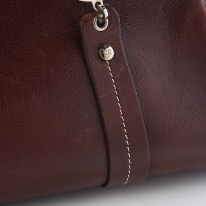 Christian Dior Grained Calfskin Romantic Flowers Frame Satchel Brown 12 of 13