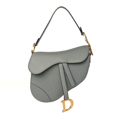 Christian Dior Grained Calfskin Saddle Bag Grey 1 of 9