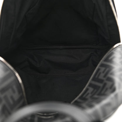 Fendi Glazed Fabric Nylon FF 1974 Diagonal Pouch Pocket Backpack Black Sunflower 5 of 14