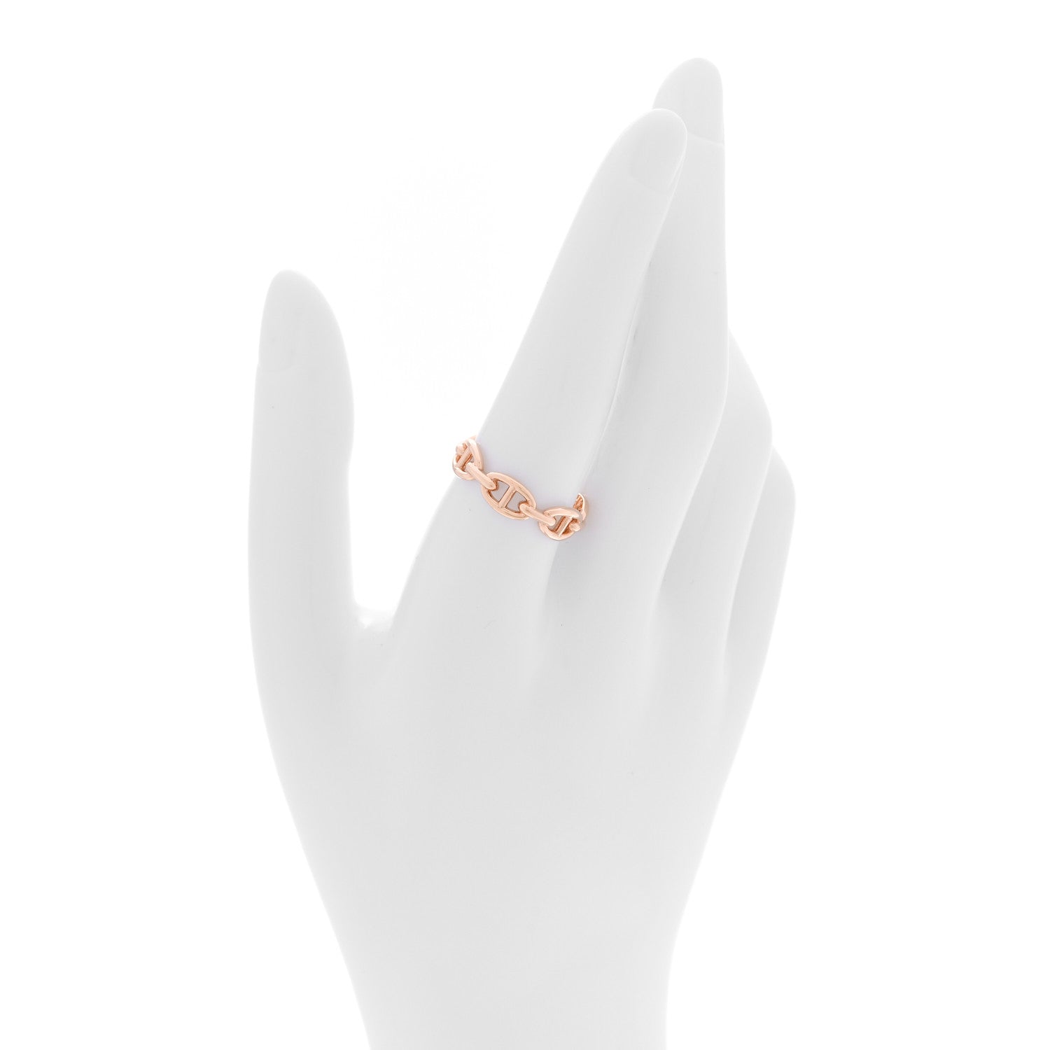 Hermes 18K Rose Gold PM Chaine d'Ancre Enchainee Ring 59 8.75 2 of 8