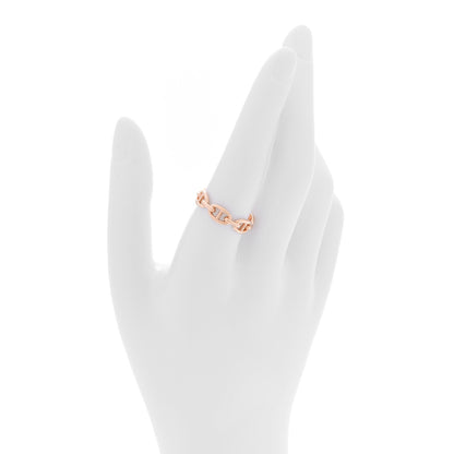 Hermes 18K Rose Gold PM Chaine d'Ancre Enchainee Ring 59 8.75 2 of 8