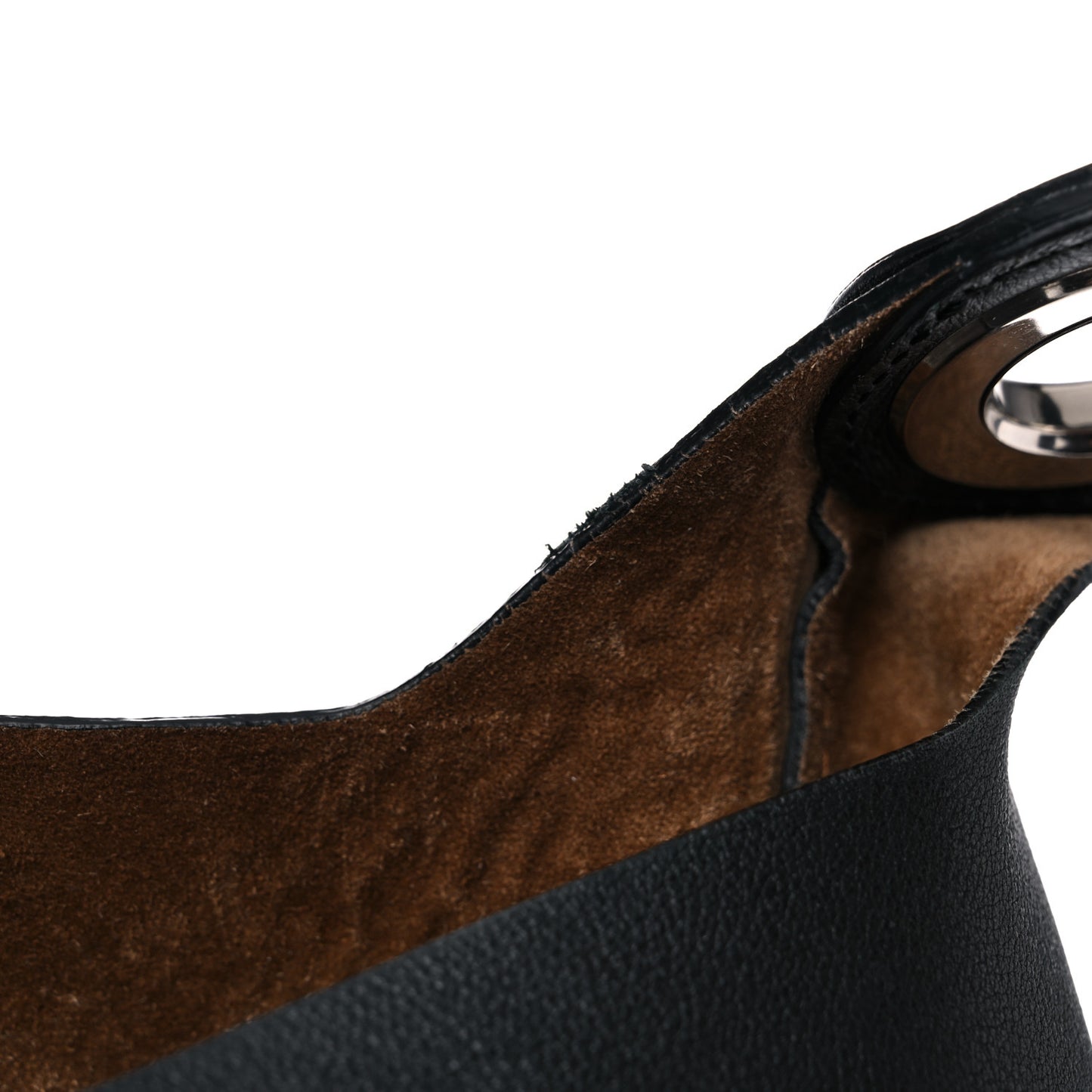Calfskin Grommet Hobo Black