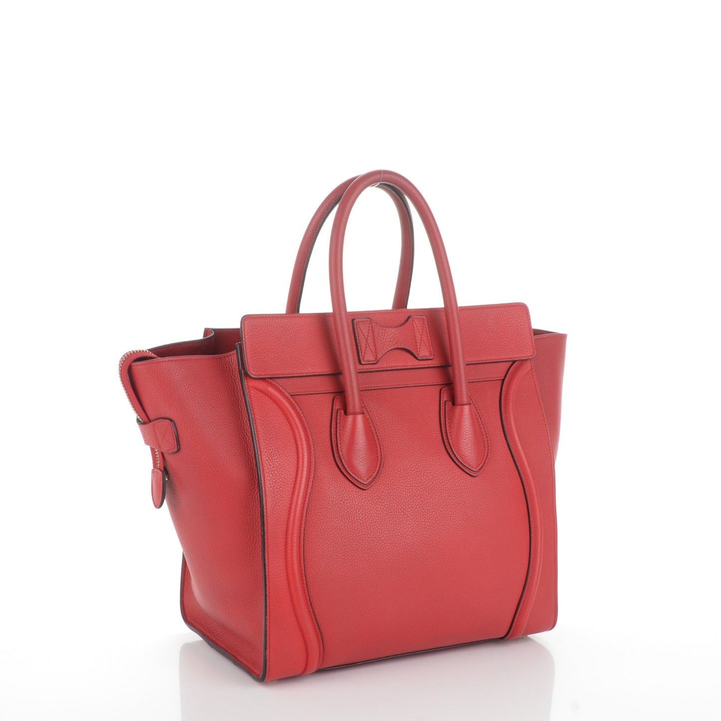 Drummed Calfskin Mini Luggage Coquelicot