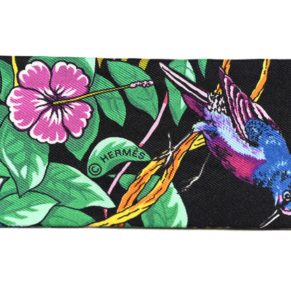 Hermes Silk Jungle Love Love Twilly Black Vert Rose Vif 4 of 6