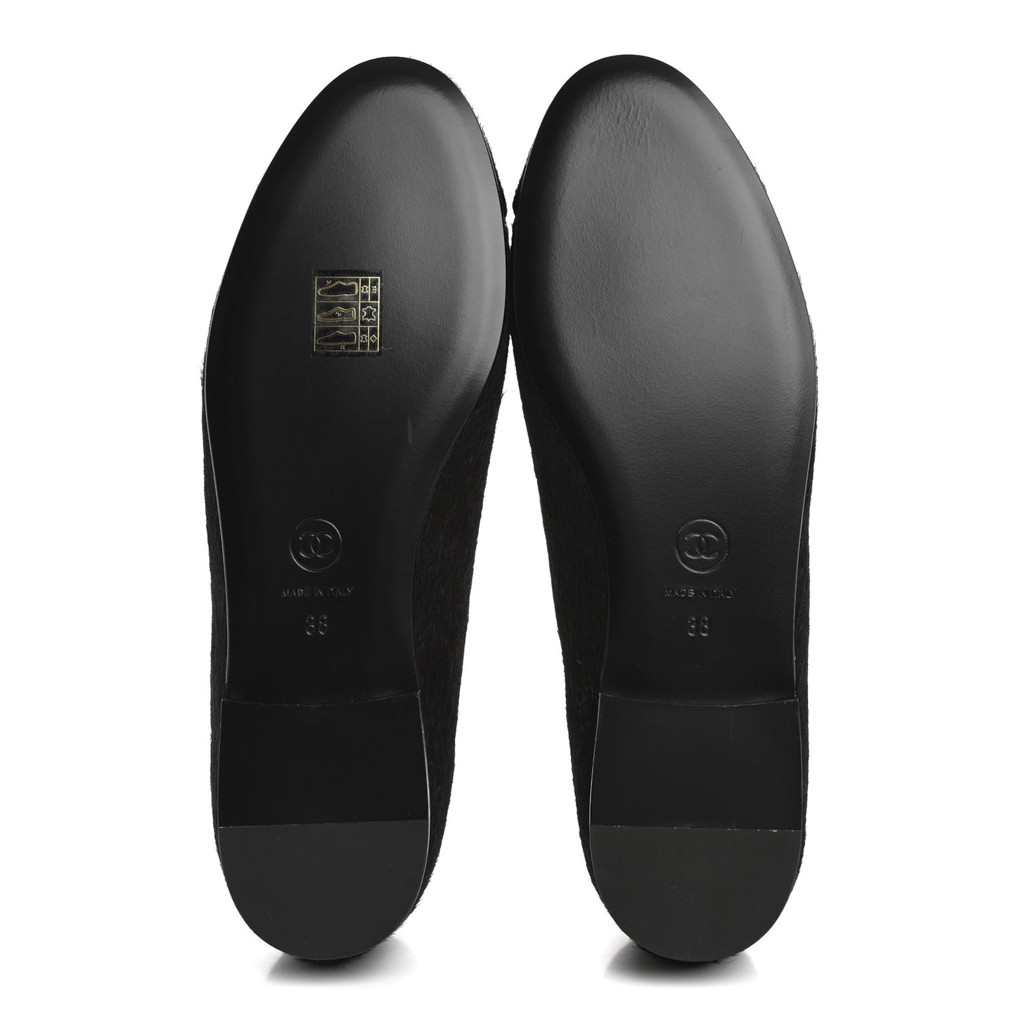 Pony Hair Cap Toe CC Ballerina Flats 38 Dark Burgundy Black