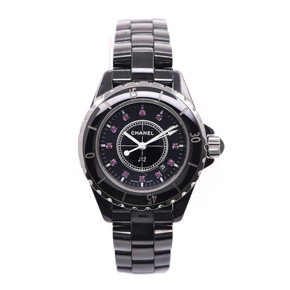 Chanel Stainless Steel Ceramic Ruby 33mm J12 Quartz Watch Black 1 of 6