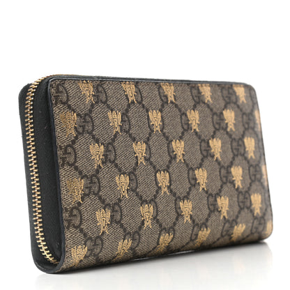 Gucci GG Supreme Monogram Bees Zip Around Wallet 3 of 6