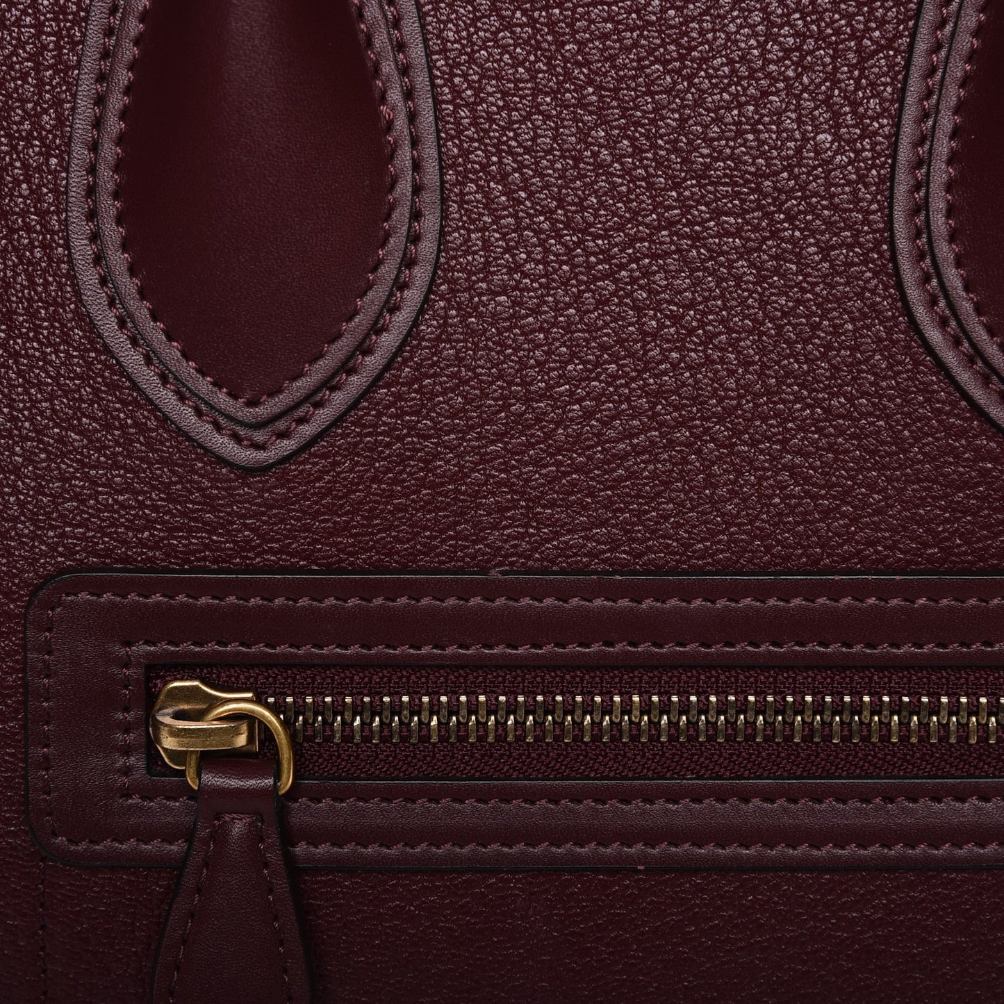 Goatskin Calfskin Micro Luggage Burgundy
