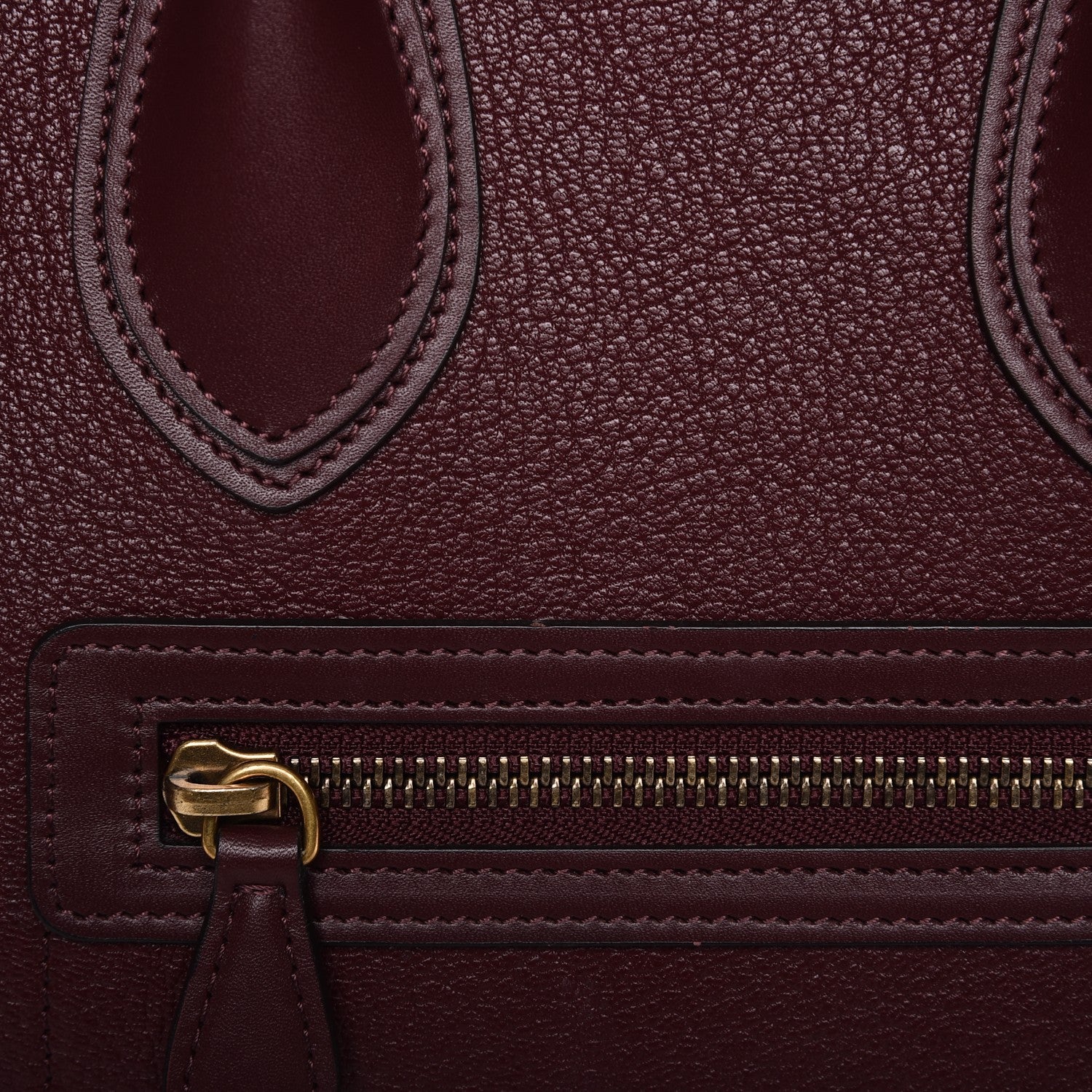 Celine Goatskin Calfskin Micro Luggage Burgundy 9 of 9