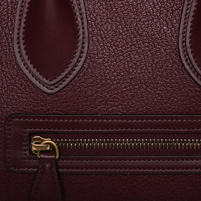 Celine Goatskin Calfskin Micro Luggage Burgundy 9 of 9