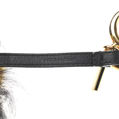 Fendi Fox Mink Rabbit Fur Vitello Flamingo Grimmy Monster Bag Bug Charm Black Giallo 4 of 5