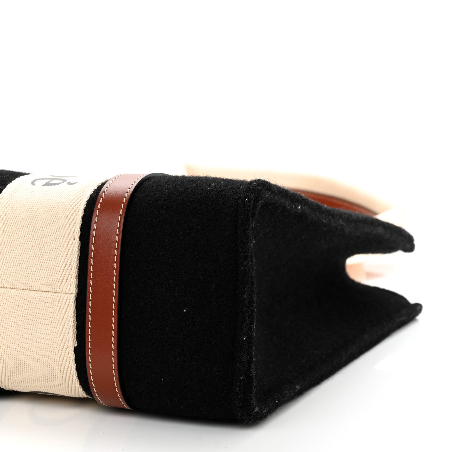 Chloe Felt Calfskin Medium Woody Ribbon Tote Black 10 of 10