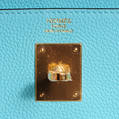Hermes Togo Kelly Retourne 32 Bleu Atoll 16 of 28