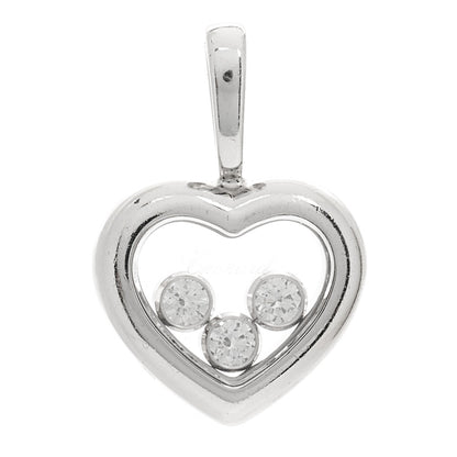 Chopard 18K White Gold 3 Happy Diamonds Icons Heart Pendant 1 of 4