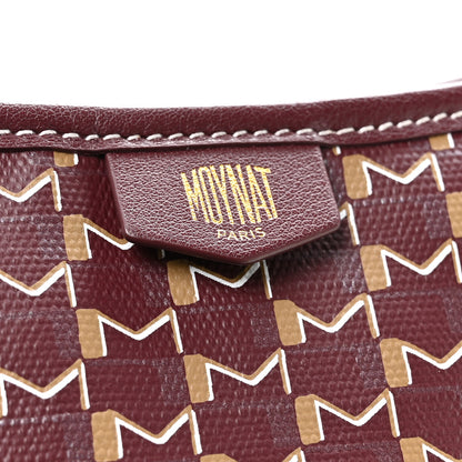 Moynat Calfskin Canvas M Hobo Bag Burgundy 6 of 9
