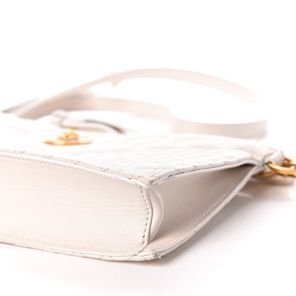Versace Calfskin Quilted Tribute Icon Crossbody Flat Pouch White 6 of 10