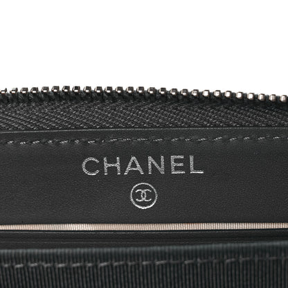 Chanel Caviar Quilted Medium Zip Around Wallet Dark Charcoal 6 of 10