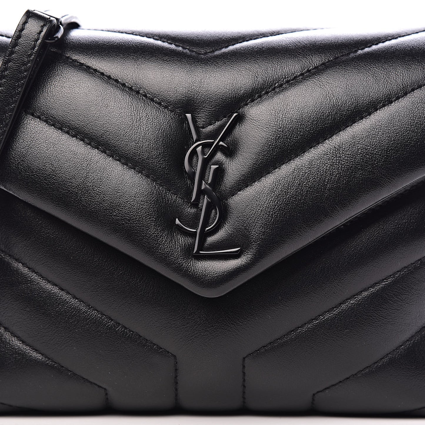 Calfskin Y Quilted Monogram Toy Loulou Crossbody Bag Black