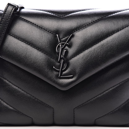 Saint Laurent Calfskin Y Quilted Monogram Toy Loulou Crossbody Bag Black 11 of 11
