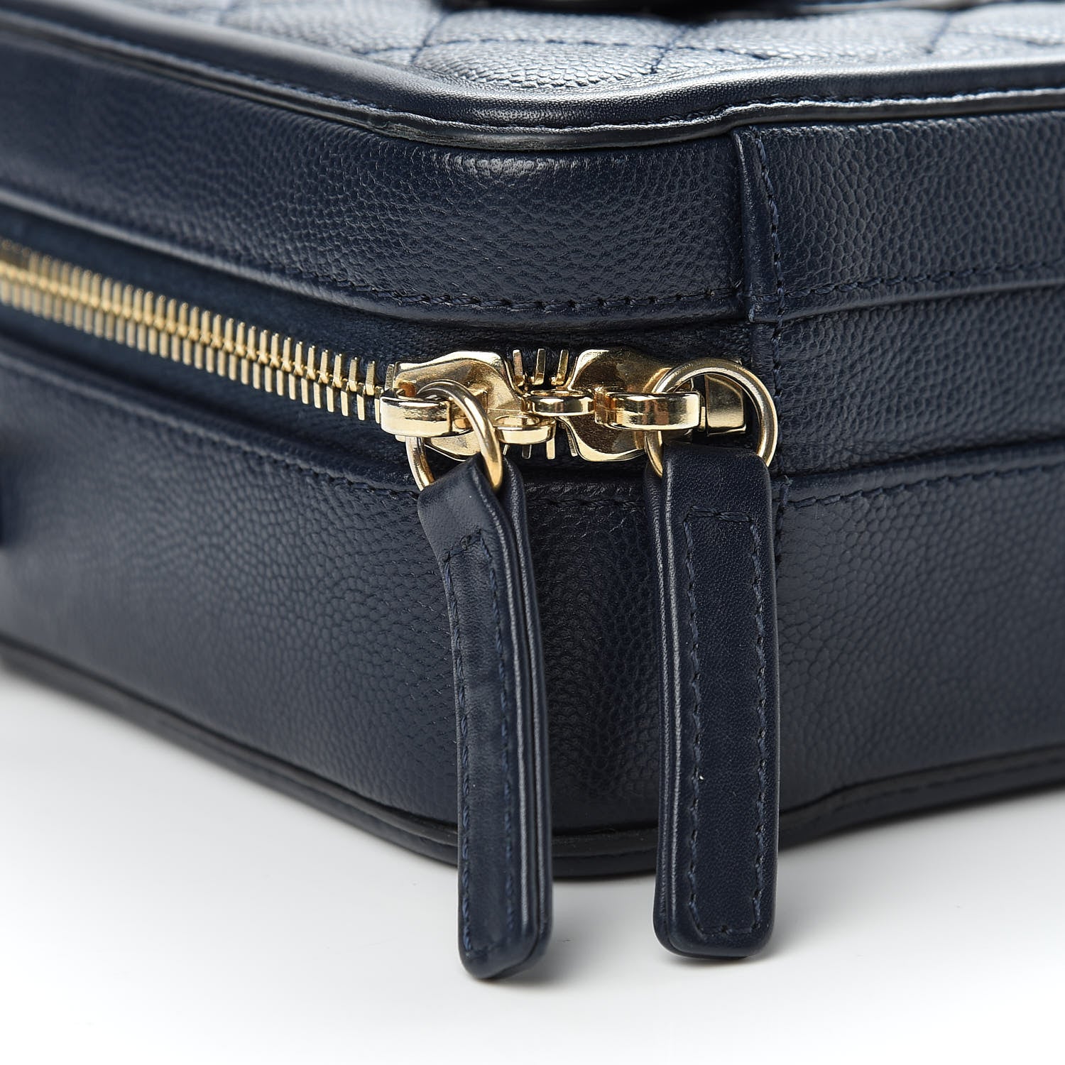 Chanel Caviar Quilted Small CC Filigree Vanity Case Navy 9 of 10