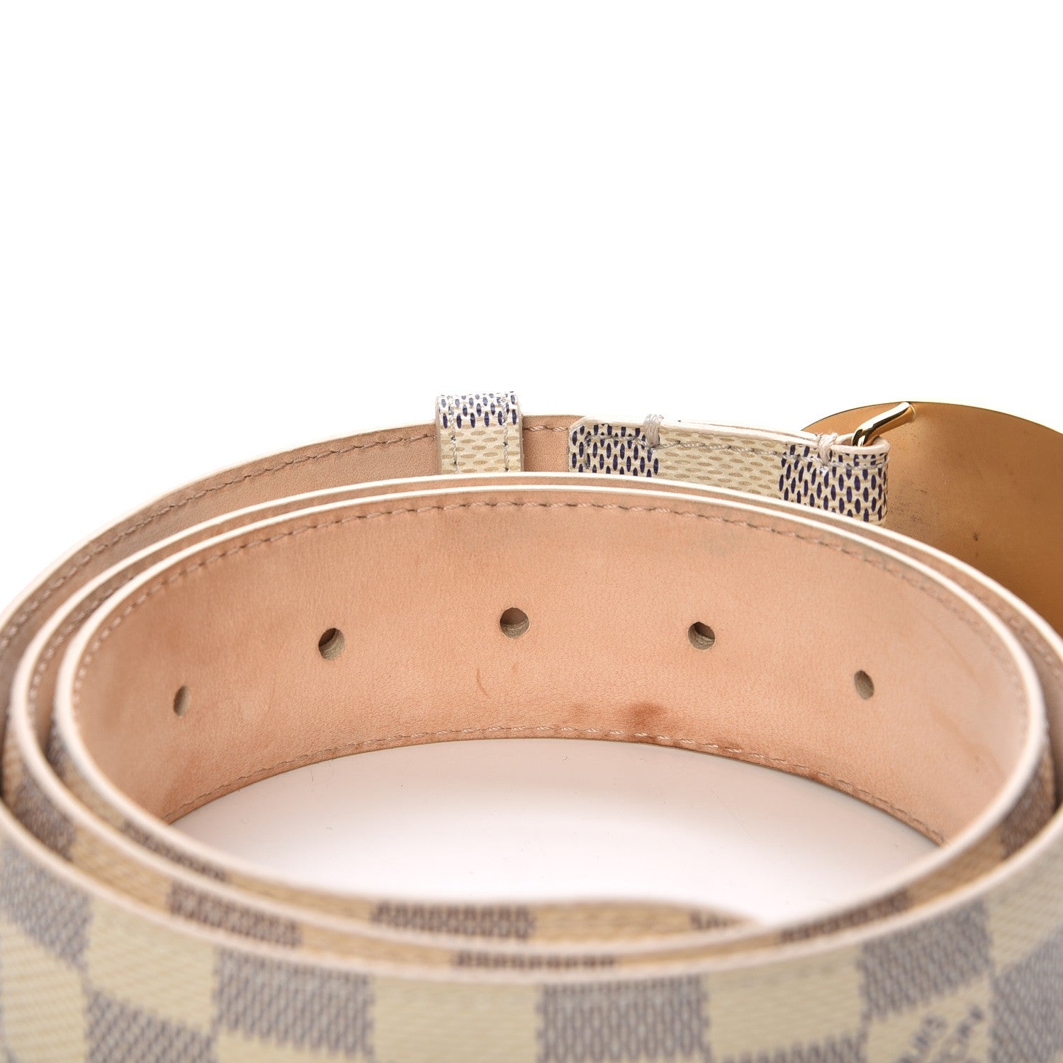 Louis Vuitton Damier Azur Voyage Belt 85 34 5 of 9