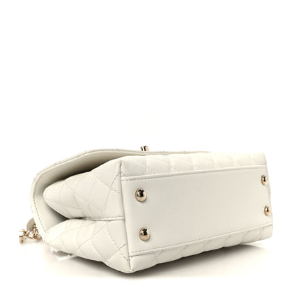 Chanel Caviar Quilted Mini Coco Handle Flap White 4 of 12