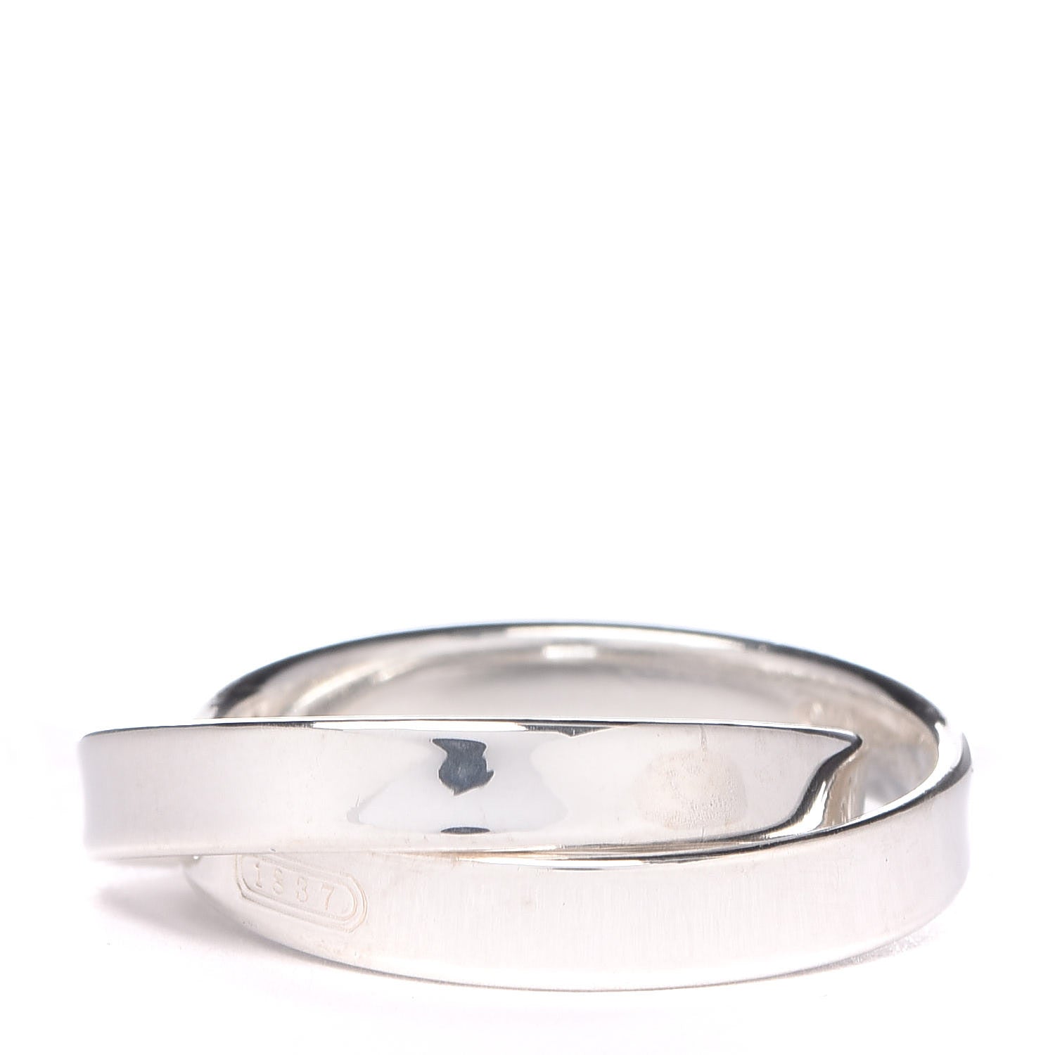 Tiffany Sterling Silver 1837 Interlocking Circles Ring 54 7 3 of 5