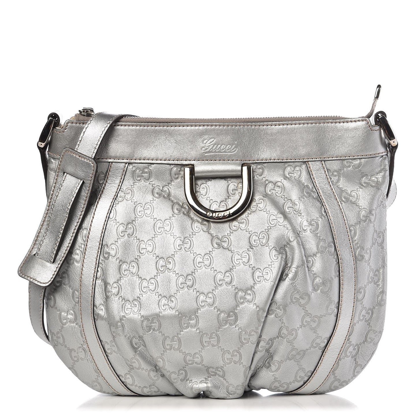 Guccissima Small D Gold Ring Messenger Silver