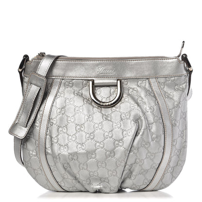 Gucci Guccissima Small D Gold Ring Messenger Silver 1 of 11
