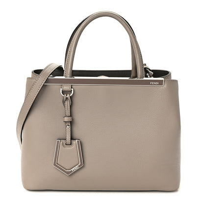Fendi Vitello Dolce Century Petite 2Jours Tote Tortora Carbone 1 of 9