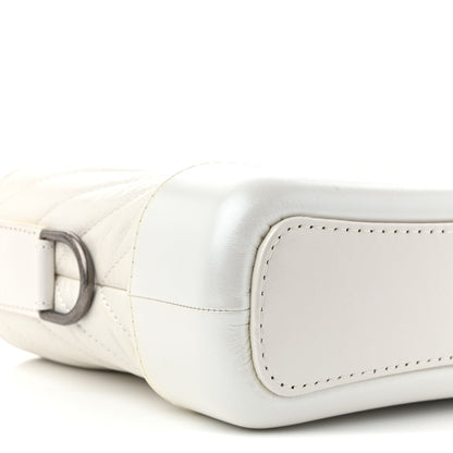 Chanel Iridescent Aged Calfskin Chevron Quilted Small Gabrielle Hobo White 9 of 11