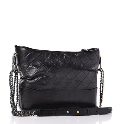 Chanel Aged Calfskin Quilted Medium Gabrielle Hobo Black 3 of 10