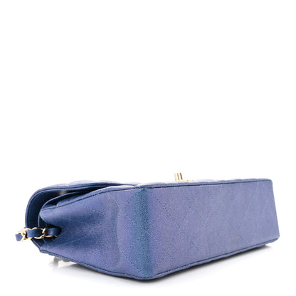 Chanel Iridescent Caviar Quilted Small Double Flap Dark Blue 4 of 11