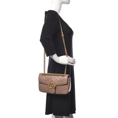Gucci Calfskin Matelasse Small GG Marmont Shoulder Bag Porcelain Rose 2 of 10