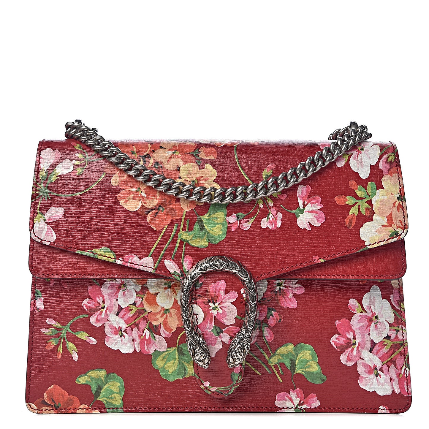 Calfskin Blooms Print Medium Dionysus Shoulder Bag Romantic Cherry Multicolor