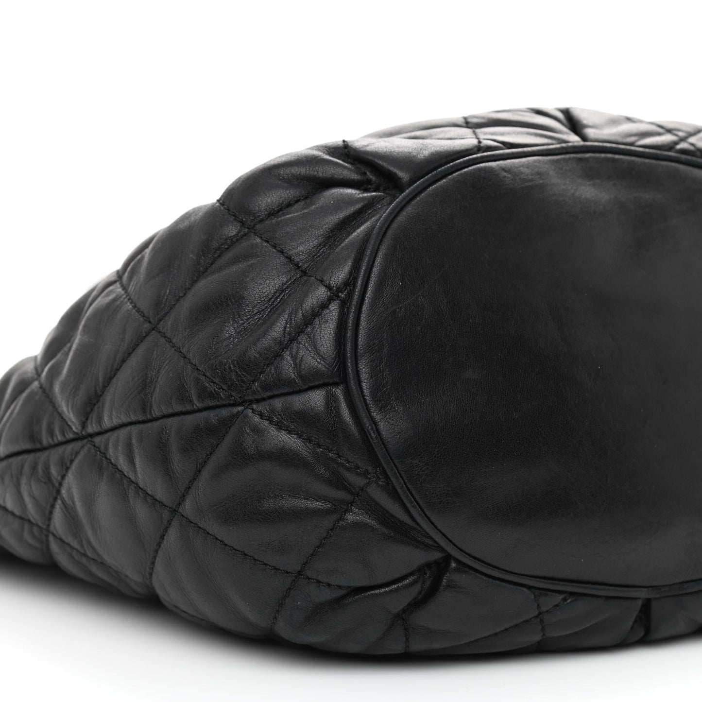 Lambskin Quilted Cloudy Bundle North South Tote Black