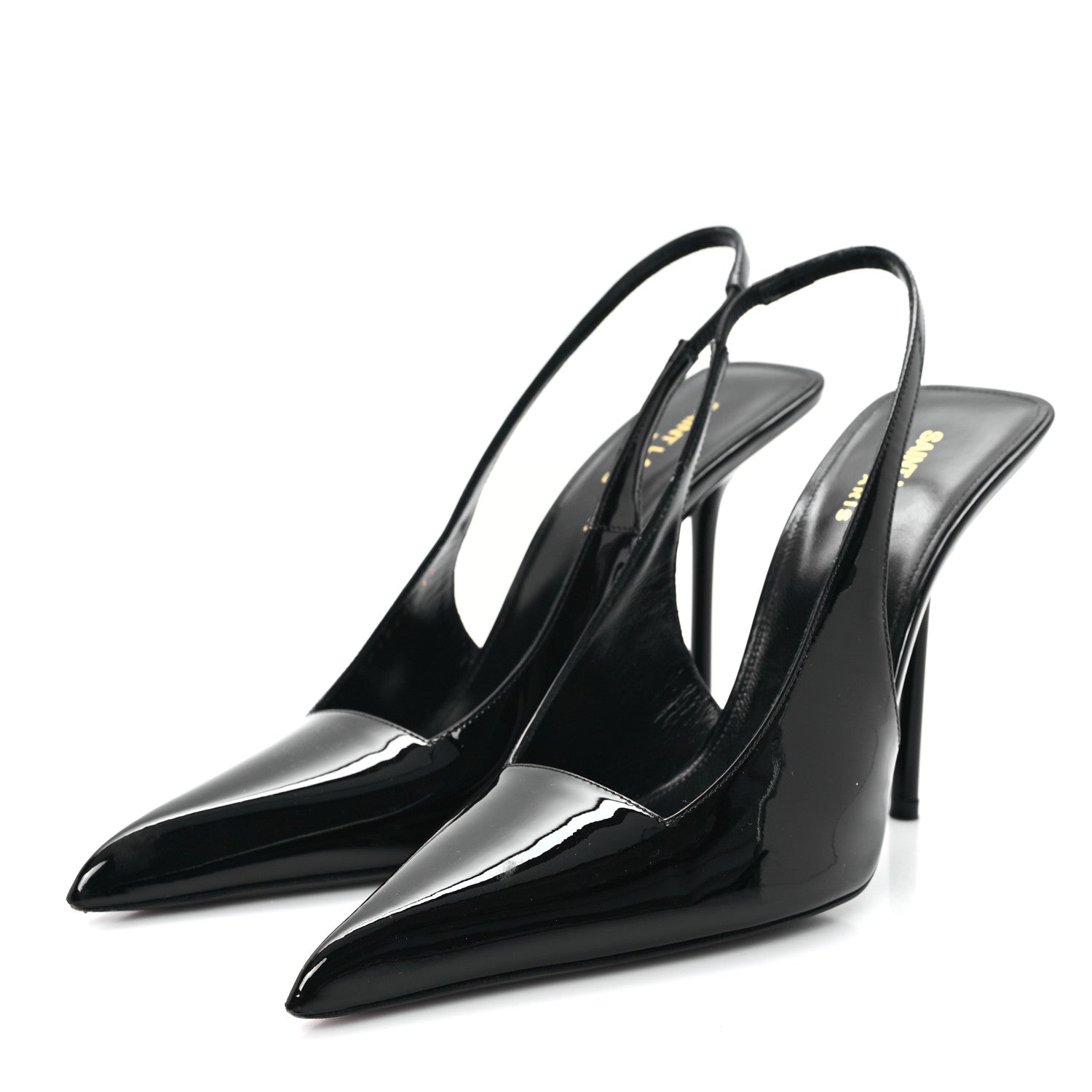 Saint Laurent Vernice Grupy Kiss 105 Slingback Pumps 37 Black 4 of 10