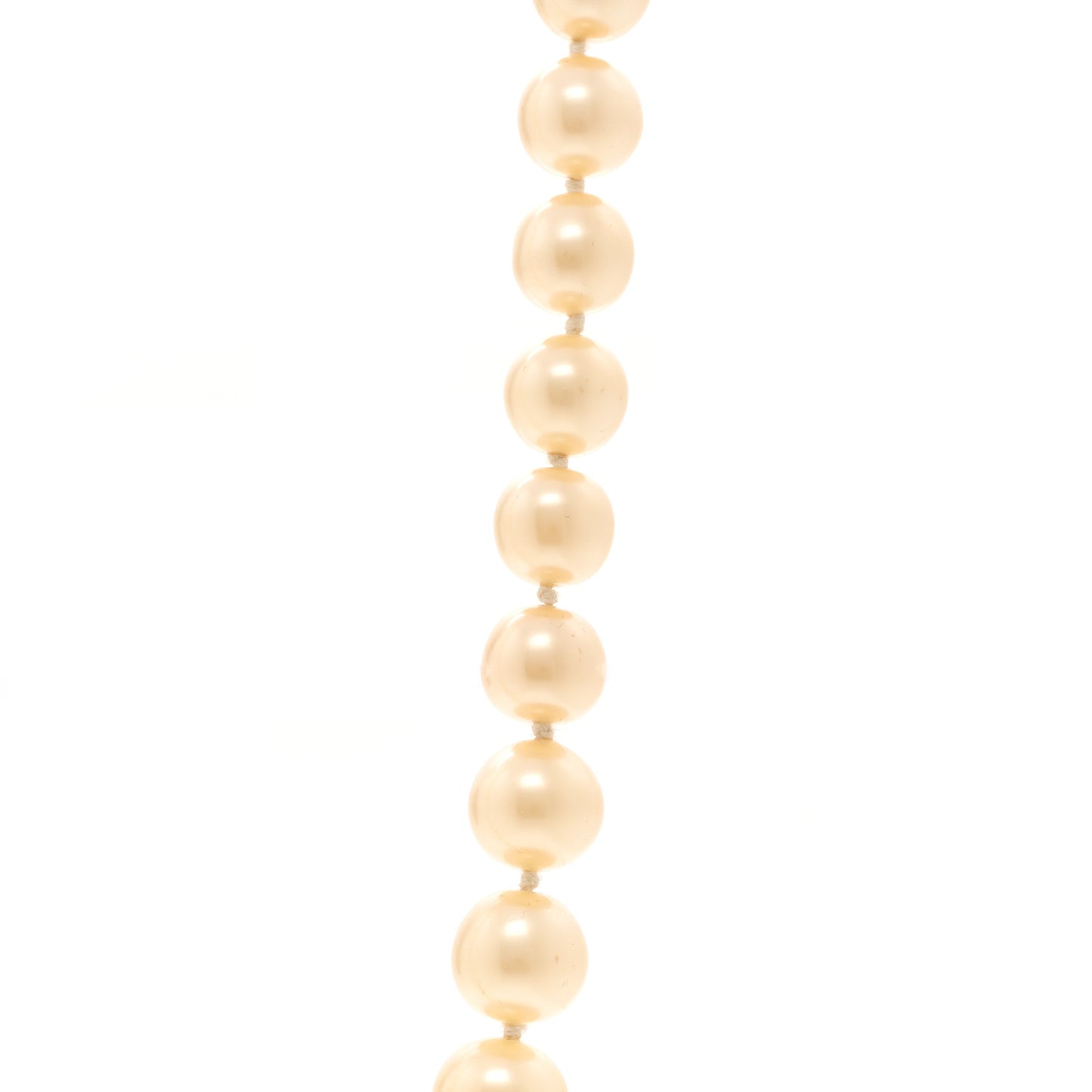 Graduated Pearl Long Necklace Gold White
