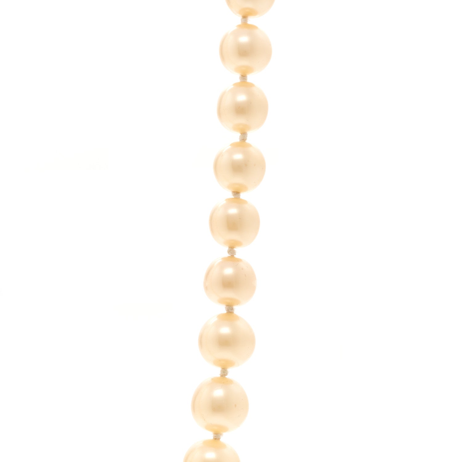 Chanel Graduated Pearl Long Necklace Gold White 4 of 5