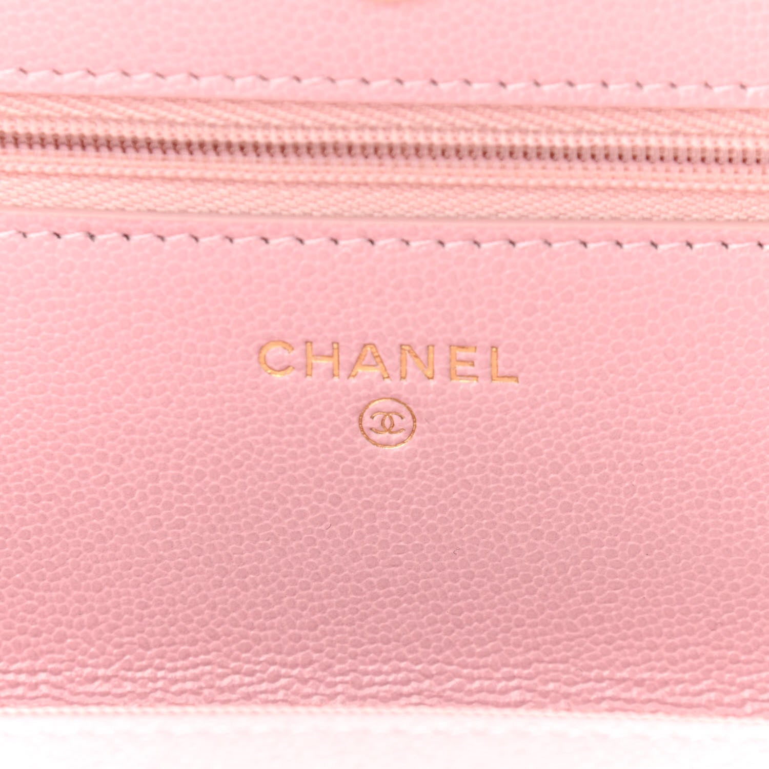 Chanel Caviar Quilted Studded CC Wallet on Chain WOC Light Pink 5 of 11