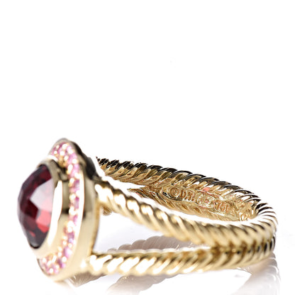 David Yurman 18K Yellow Gold Garnet Pink Sapphire 8mm Petite Cerise Ring 52 6 7 of 7