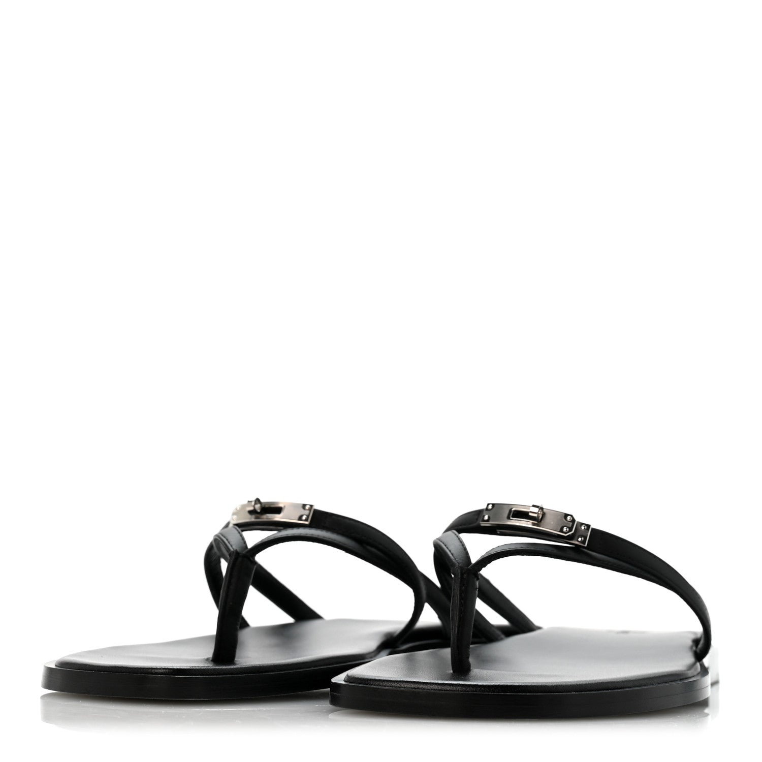 Hermes Calfskin Miss Sandals 40 Black 4 of 9