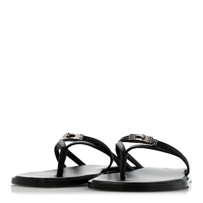 Hermes Calfskin Miss Sandals 40 Black 4 of 9