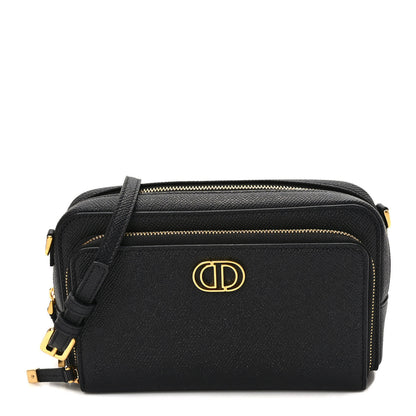 Christian Dior Grained Calfskin Caro Double Pouch Black 1 of 9