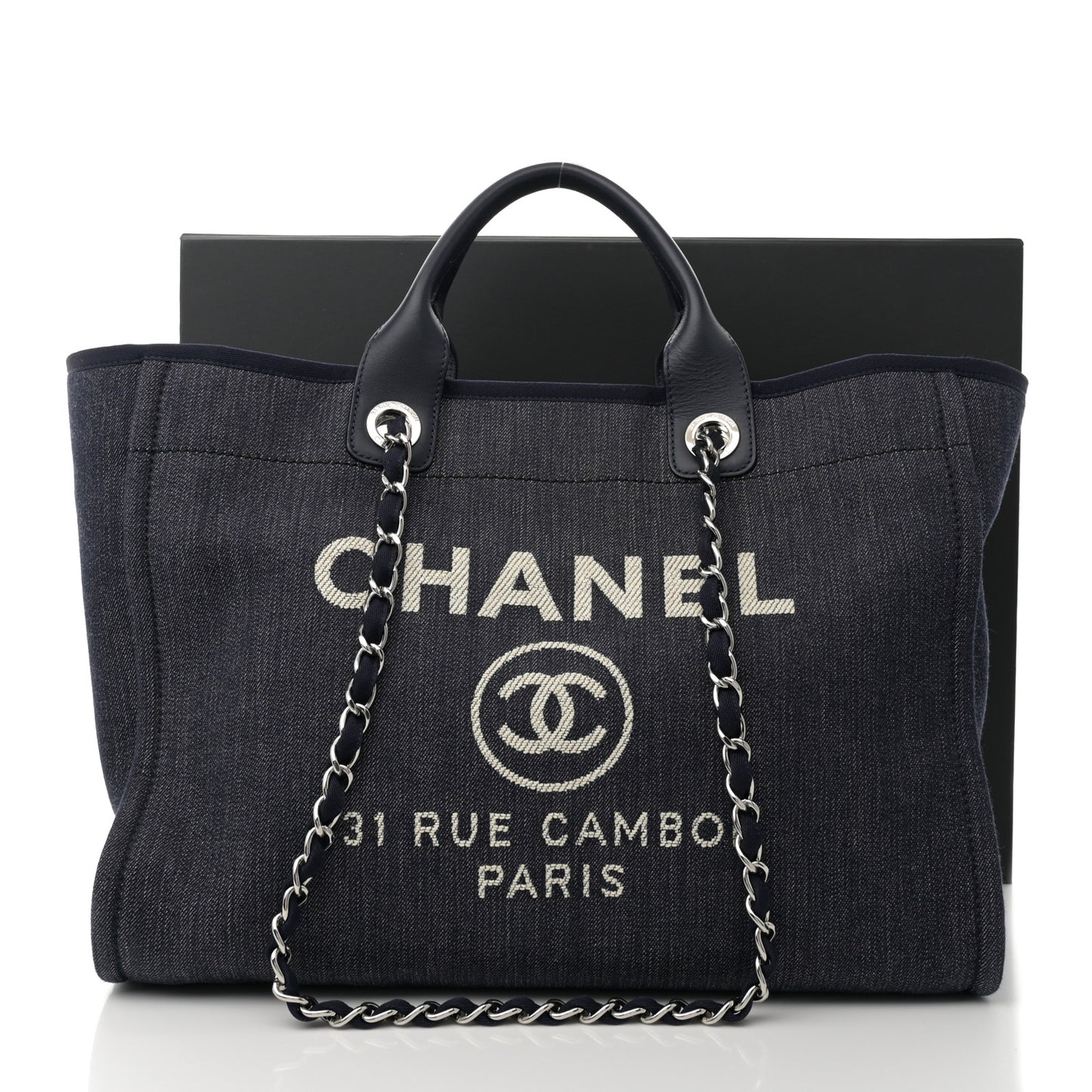 Denim Large Deauville Tote Dark Blue