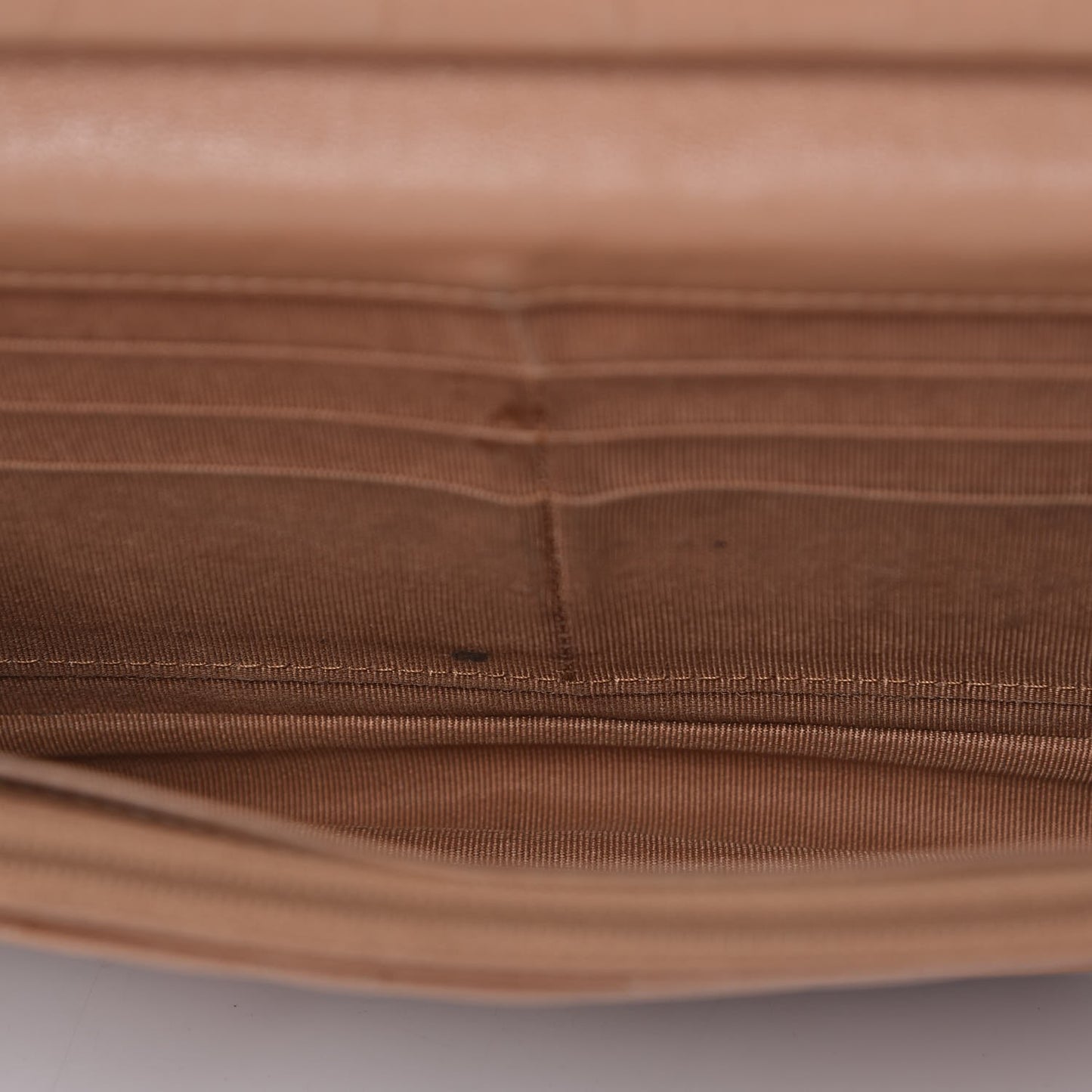 Lambskin Quilted Wallet on Chain WOC Dark Beige