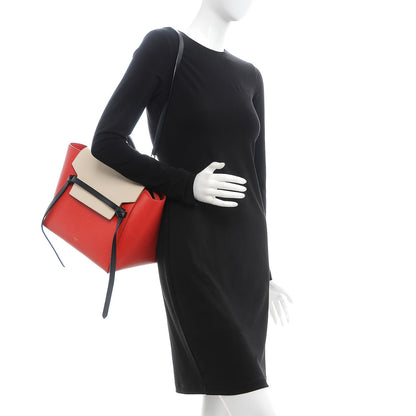 Celine Elephant Calfskin Mini Tri-Color Belt Bag Vermillion 2 of 10