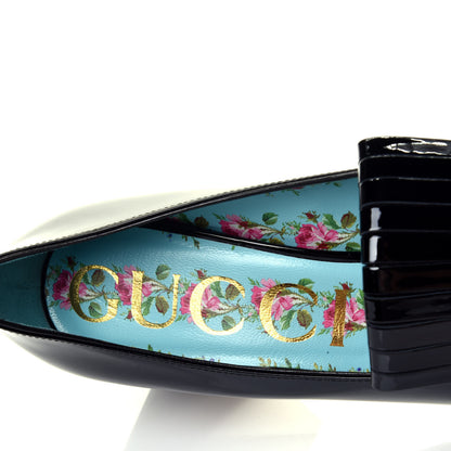 Gucci Vernice GG Marmont Fringe 50mm Loafer Pumps 39 Black 8 of 9